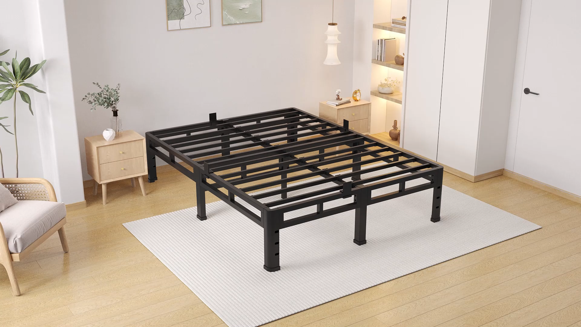 Amazon.com: NKZ 12 Inch King Size Bed Frame, Metal Bed Frame & Box